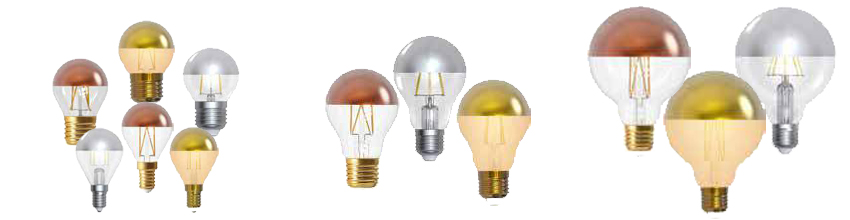 Ampoules calottes argentes, dores et bronze