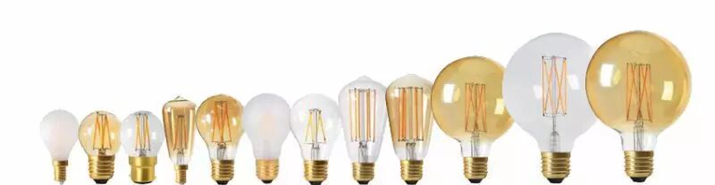 Ampoules d�co � filament Led droits, edison, globes