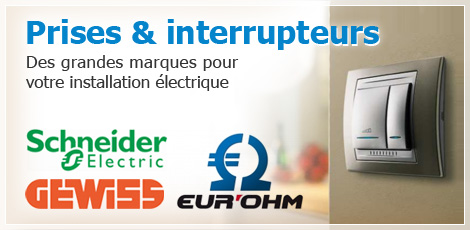 Prises & interrupteurs : <br />
 Des grandes marques pour votre installation lectrique