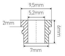 Passe-fil Pour tube : Ø8mm Passage conducteurs : Ø5mm (232763)