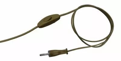 Cordon avec interrupteur � bascule et fiche bipolaire, couleur  Or, longueur 1,5m (240547)