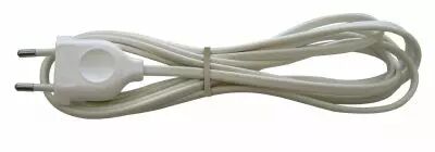 Cordon simple avec fiche bipolaire, couleur  Blanc, longueur 2m (241023)