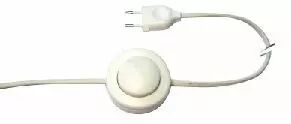 Cordon avec interrupteur � pied et fiche bipolaire, couleur Blanc (241313)