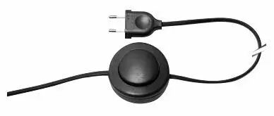 Cordon avec interrupteur � pied et fiche bipolaire, couleur Noir (241321)