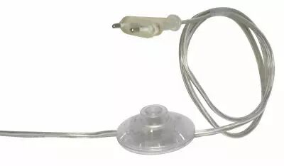 Cordon avec interrupteur � pied et fiche bipolaire, couleur Cristal (241350)