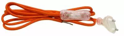 Cordon textile avec interrupteur � bascule et fiche bipolaire, longueur 2m, couleur Orange (241639)