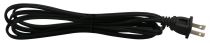 Cordon plastique avec fiche bipolaire noire, longueur 2m (241671)