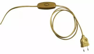 Cordon avec variateur  et fiche bipolaire, longueur 2m, couleur Or (261137)