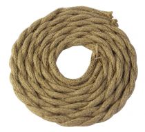 Cable textile torsadé  Chanvre, 2 x 0,75mm souple, 2 metres (187598)