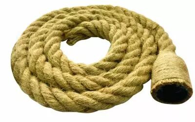 Cable textile torsad�  Chanvre, avec douille, 2 x 0,75mm souple, 2 metres (187599)