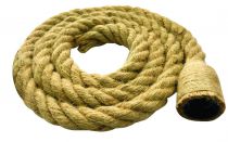 Cable textile torsadé  Chanvre, avec douille, 2 x 0,75mm souple, 2 metres (187599)