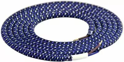 Cable textile M�lange de violet & blanc, 2 x 0,75mm souple, 2 metres (189604)