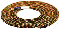 Cable textile Mélange de jaune & noir, 2 x 0,75mm souple, 2 metres (189608)