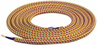 Cable textile M�lange de rouge & violet, 2 x 0,75mm souple, 2 metres (189609)