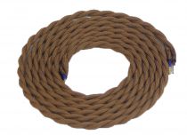 Cable textile torsad  Marron, 2 x 0,75mm souple, 2 metres (189611)