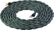 Cable textile torsad  Argent, 2 x 0,75mm souple, 2 metres (189615)