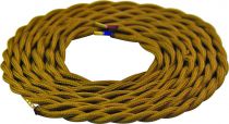 Cable textile torsad  Or fonc, 2 x 0,75mm souple, 2 metres (189620)