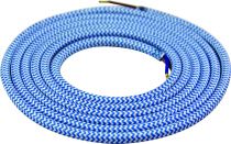 Cable textile Bleu clair & blanc, 2 x 0,75mm souple, 2 metres (189623)