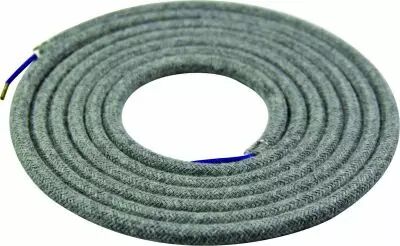 Cable textile Gris fonc�, 2 x 0,75mm souple, 2 metres (189624)