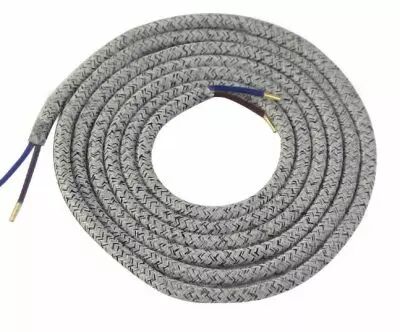Cable textile M�lange de gris, 2 x 0,75mm souple, 2 metres (189627)