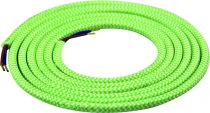 Cable textile Mlange de vert & blanc, 2 x 0,75mm souple, 2 metres (189634)