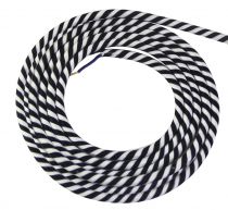 Cable textile Spirale noir & blanc, 2 x 0,75mm souple, 2 metres (189643)