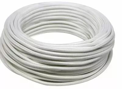 C�ble textile rond Blanc' 2x0.75mm�, roule de 25 m (237893)