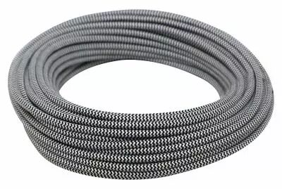 C�ble textile rond Noir & blanc' 2x0.75mm�, roule de 25 m (237895)