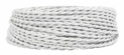 C�bles textile torsad� Blanc' 2x0.5mm�, roule de 25 m (237043)