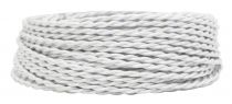 Câbles textile torsadé Blanc' 2x0.5mm², roule de 25 m (237043)