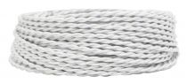 Câbles textile torsadé Blanc' 2x0.5mm², roule de 25 m (237043)