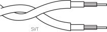 Câbles textile torsadé Blanc' 2x0.5mm², roule de 25 m (237043)