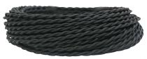 Câbles textile torsadé Noir' 2x0.5mm², roule de 25 m (237051)