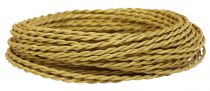 Câbles textile torsadé Or antique' 2x0.5mm², roule de 25 m (237079)