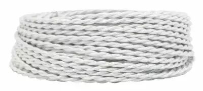 C�ble textile torsad� Blanc' 2x0.75mm�, roule de 25 m (237133)