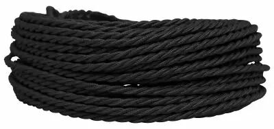 C�ble textile torsad� Noir' 3x0.5mm�, roule de 25 m (237331)