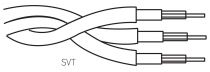 Câble textile torsadé Noir' 3x0.5mm², roule de 25 m (237331)