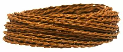 C�ble textile torsad� Marron' 2x0.5mm�, roule de 50 m (237942)