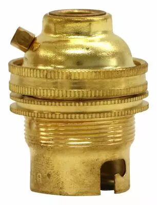 Douille � ba�onnette (B22) en laiton pas international avec bague (210226)