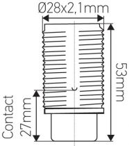 Douille E14 avec Chemise filetée à culot court Blanc vernissé (213153)