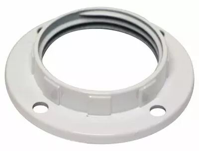 Grande bague pour douille E14 Blanc verniss� , diam�tre 43 mm (214453)