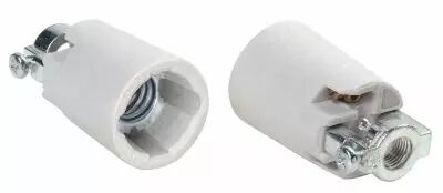 Douille en porcelaine E14 avec �trier viss� (221014)
