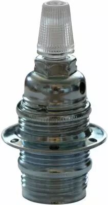 Douille E14 m�tallique filet�e avec bague , couleur Zingu� (210883)