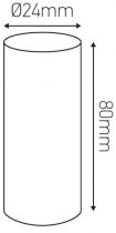 Fourreau avec gouttes pour fausse bougie Ivoire patiné, diametre 24 mm, longueur 80 mm (200248)