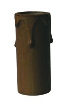 Fourreau avec gouttes pour fausse bougie Carton patiné, diametre 27 mm, longueur 70 mm (202017)