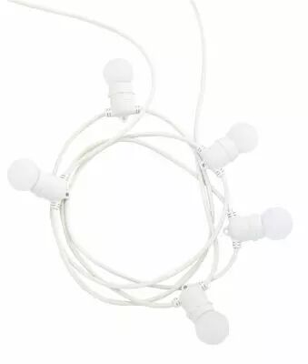 Guirlande lumineuse de 5m, cordon blanc extensible avec 5 douilles E27 (158014)