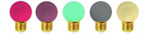 Ampoule Pack de 5 ampoules sphériques LED E27, Vieux rose, Violet pastel, Vert clair, White aluminium, Ivoire clair pour guirlan