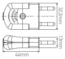 Fiche mâle plate 2P Or (250554)