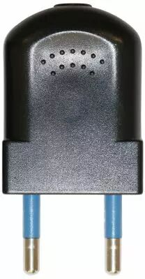 Fiche m�le plate 2P Noir (250555)