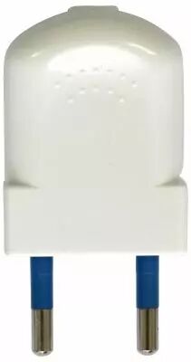 Fiche m�le plate 2P Blanc (250556)